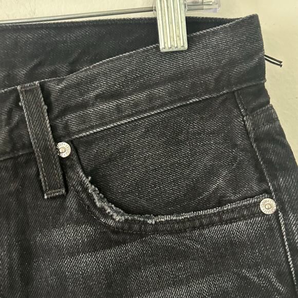 Edwin Women's CAi Straight Leg Ripped Distressed Black Denim Jeans 27 New - Picture 4 of 11